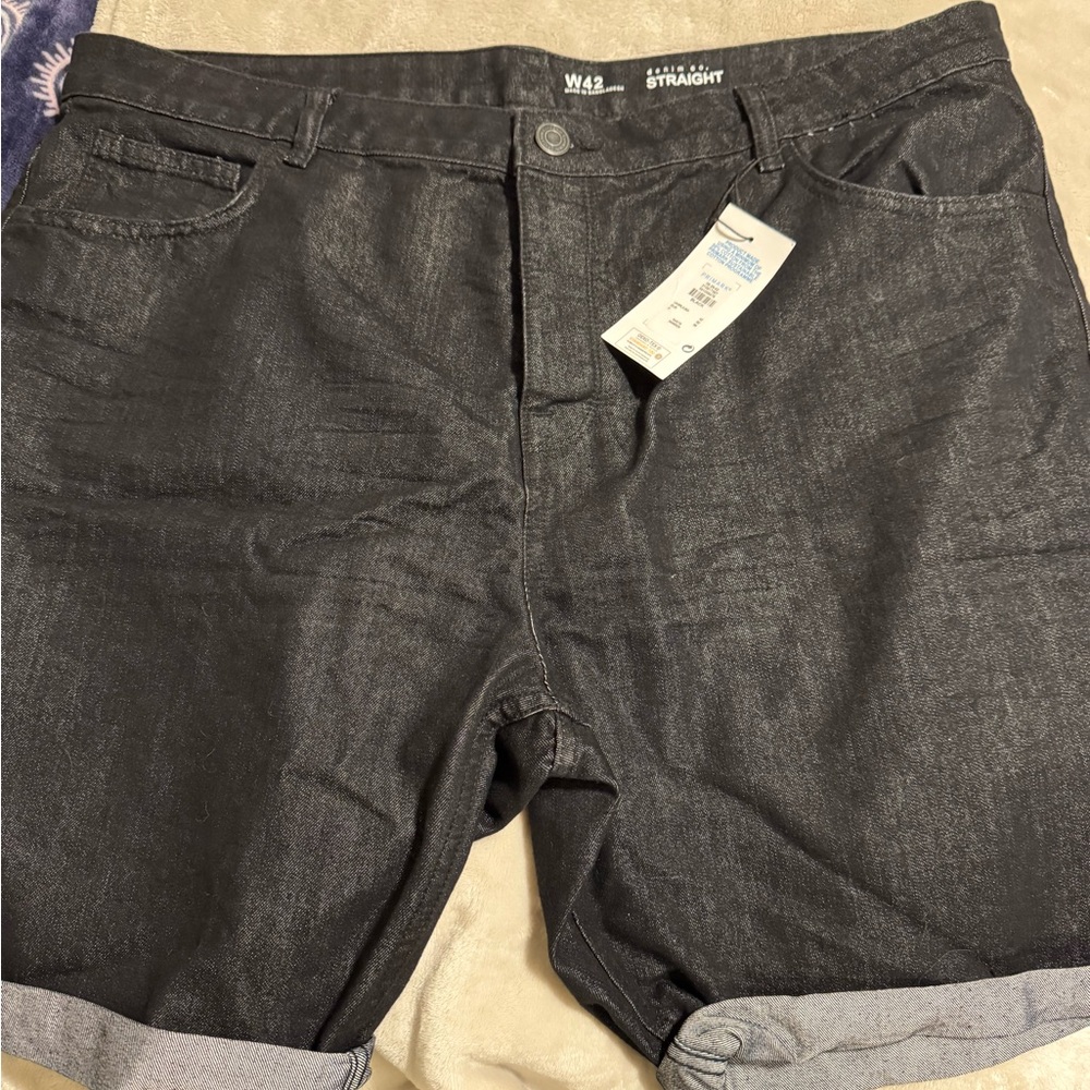 Primark Men's Dark Gray Denim Shorts